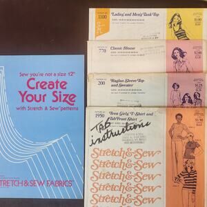 Stretch & Sew Vintage Lot of Patterns - introduction booklet plus 14 patterns